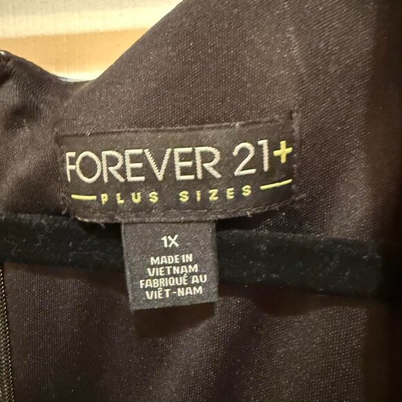 Light Blue & Black Leopard Print Forever 21+ Peplum Pencil Party Dress - Picture 2 of 6